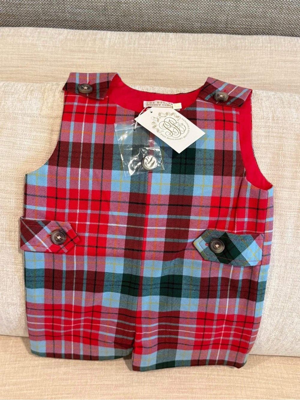 The Beaufort Bonnet Company Red Multi Plaid Jumper